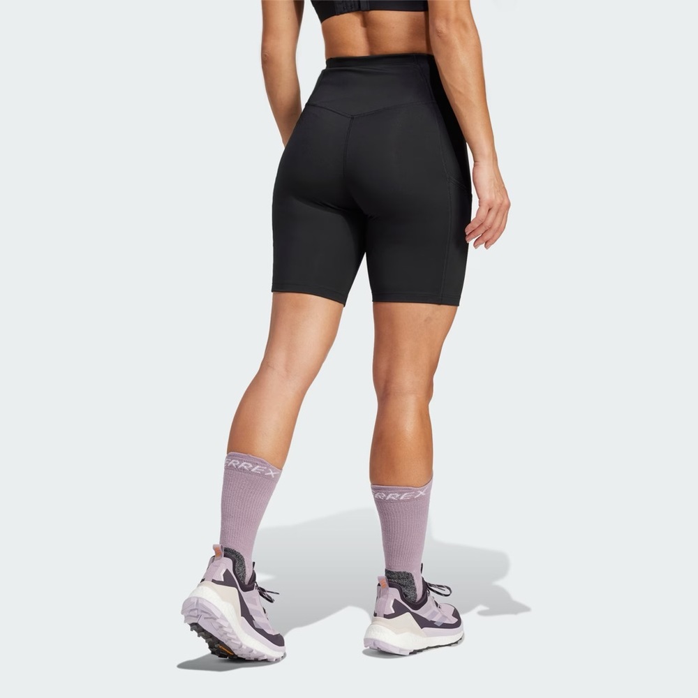 adidas Terrex Black High-Waist Athletic Bike Shorts - Picture 4 of 6